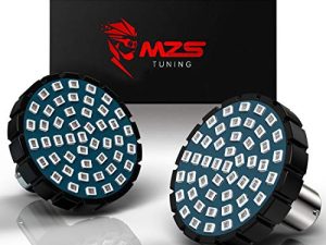 MZS 2" Red 1157 Turn Signal LED Bulb w/2835 Chips Bullet Style All-in-One Running Light Kit Front or Rear Compatible Most Family Motorcycles (Pack of 2)