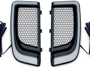 Kuryakyn 5064 Motorcycle Lighting Accessory: Tracer LED Running Light/Turn Signal Fairing Lower Grills for 2014-20 Harley-Davidson Motorcycles