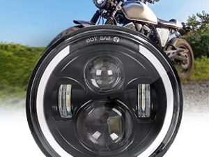 Zmoon 7 inch LED Headlight for Motorcycle with Hi/Low Beam & Amber/White Turn Signal