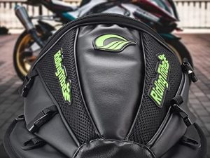 KaTur Motorcycle Backseat Tank Bag Multifunctional Waterproof PU Leather Storage Saddle Bag Motorbike Rear Seat Super Light Tail Accessories Bags -Black