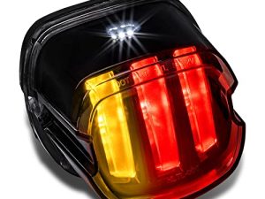 LED Brake Tail Light for Harley Davidson [F1-Style Flashing Blinker] [Turn Signals] [Claw-Design] [DOT] [Plug-n-Play] License Running Tail Brake Light Compatible with Sportster Fatboy Softail Road