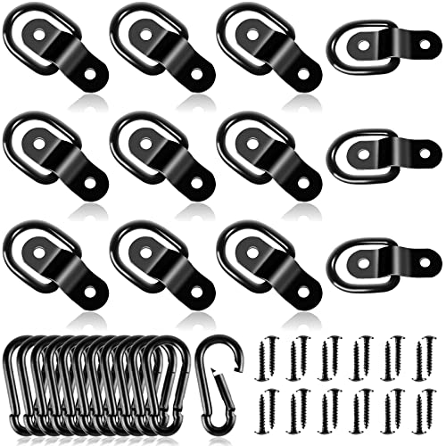D Rings Tie Down Anchors Hooks 1/4" Trailer Anchor Rings 1200 lbs Capacity with Carabiner D Rings for Trailers Heavy Duty D Rings Tie Down Anchors Hooks 1/4" Trailer Anchor Rings 1200 lbs Capacity with Carabiner D Rings for Trailers Heavy Duty
