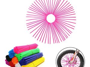 72Pcs Universal Spoke Skins Covers，Wheel Spoke Wraps Skins Pipe Trim Decoration Protector For Motorcycle Dirt Bike Yamaha Honda BMW Suzuki Kawasaki(Pink)