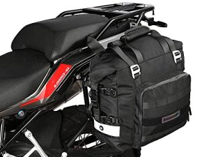 Rhinowalk Motorcycle Saddlebag Waterproof Motor Luggage Pack Quick Release Motorbike Side Bag 20L Fits Most Adventure and Sports Bike Motorcycle Racks(Black