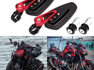 Universal Red Motorcycle Billet Aluminum 7/8" 22 Bar End Side Rear View Mirrors