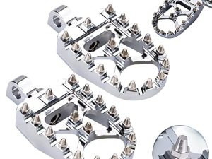 Sresk Offroad CNC Wide Fat Foot Pegs for Harley Dyna Sportster FLFB FLSTF Iron 883 Softail Street Glide