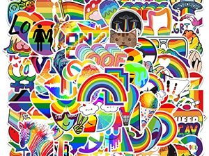100 PCS LGBT Stickers Lesbian Pride Gay Rainbow Love Stickers Car Scooter Phone Refrigerator Laptop Motorcycle Walls Bedroom Furniture Adult Decals